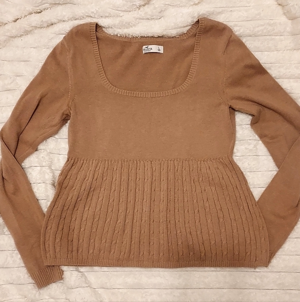 Y2K Hollister Babydoll Cable Knit Sweater